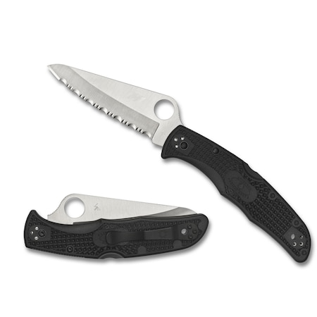 Spyderco 2024 Spyderco, Reveal V4, Pacific Salt 2, Black Frn, Serrated SPY-C91SBK2